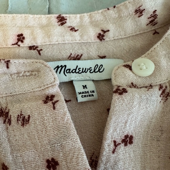 Madewell Floral Pink Blouse | Size M - Picture 3 of 4